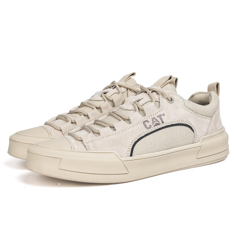 Men's Leather Mesh Sneakers | Cushioned Breathable Urban Trail Street Shoes