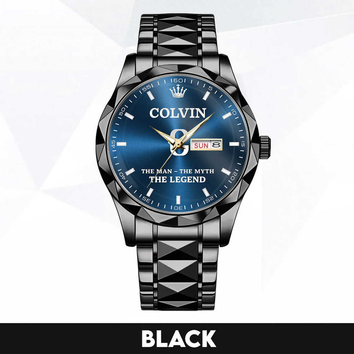 Men's Engraved Stainless Steel Watch | Water-Resistant Adjustable Dress Watch
