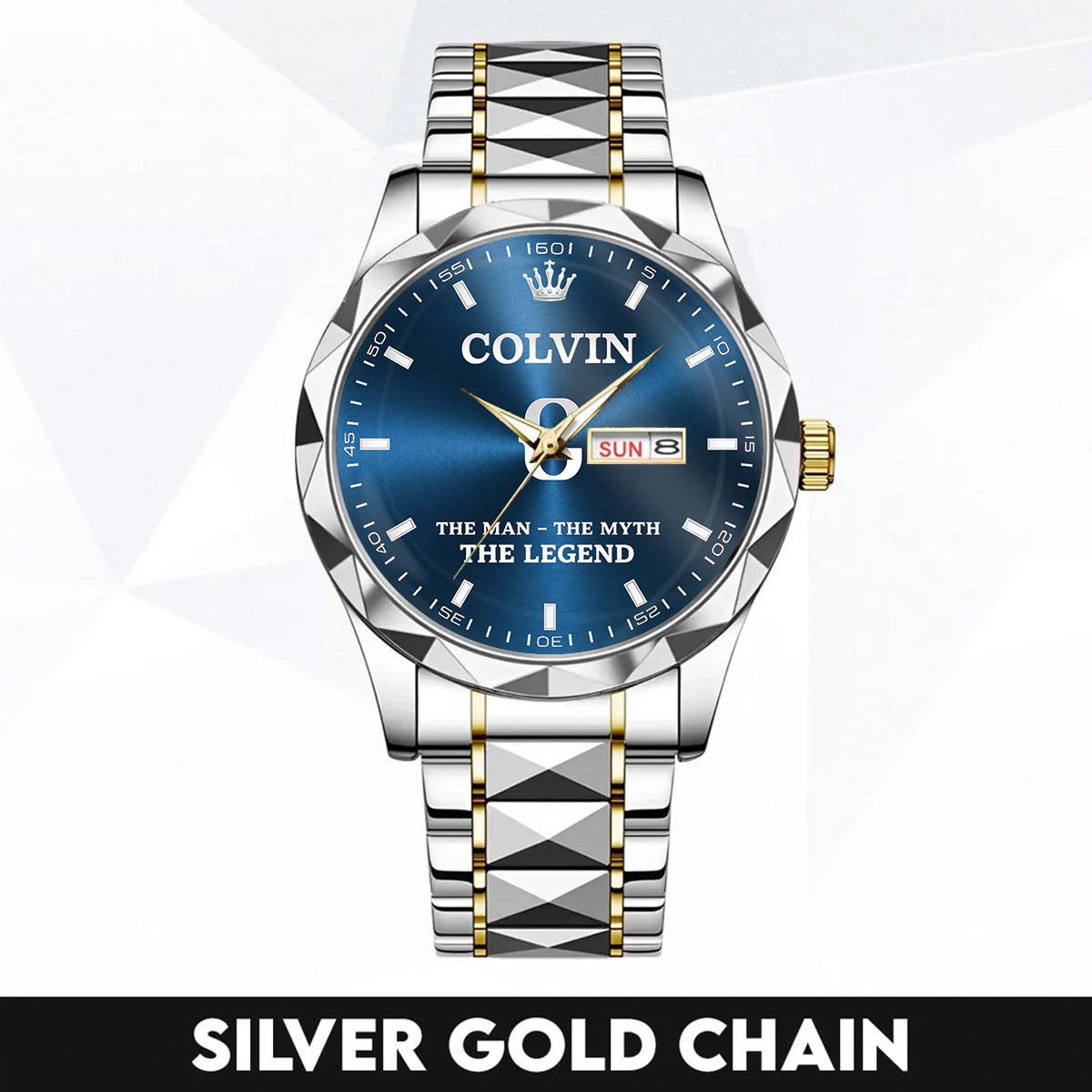 Men's Engraved Stainless Steel Watch | Water-Resistant Adjustable Dress Watch