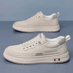 Men's Genuine Leather Sneakers | Hand-Stitched Cushioned Sole Everyday Shoes