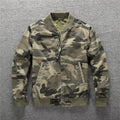 Cross & Timber Men's Camo Bomber Jacket - Woodland Camo