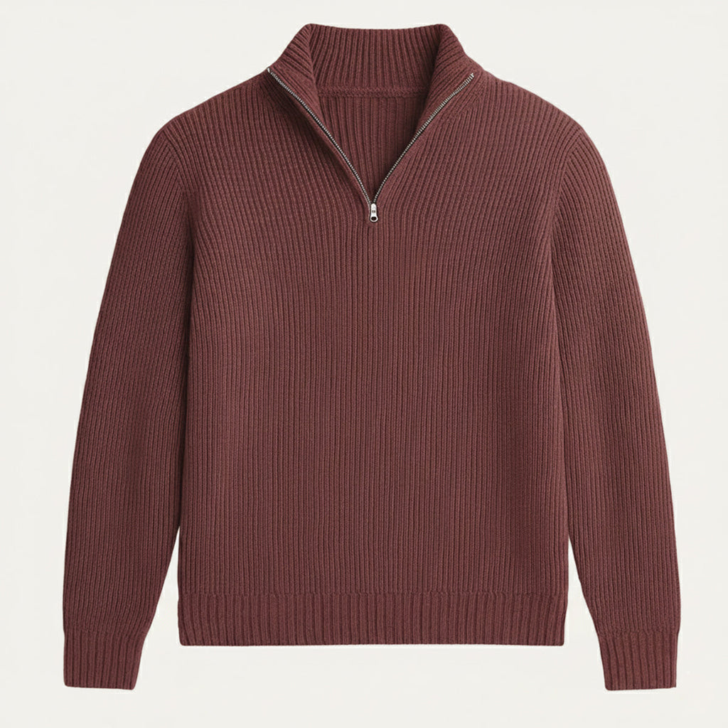 Men's Cashmere Knit Half-Zip Sweater - flat lay