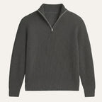 Men's Cashmere Knit Half-Zip Sweater - flat lay