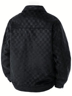 Men's Checkered Suede Jacket - detail