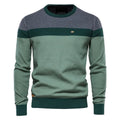 Men's Color-Block Crew Neck Sweater - Green