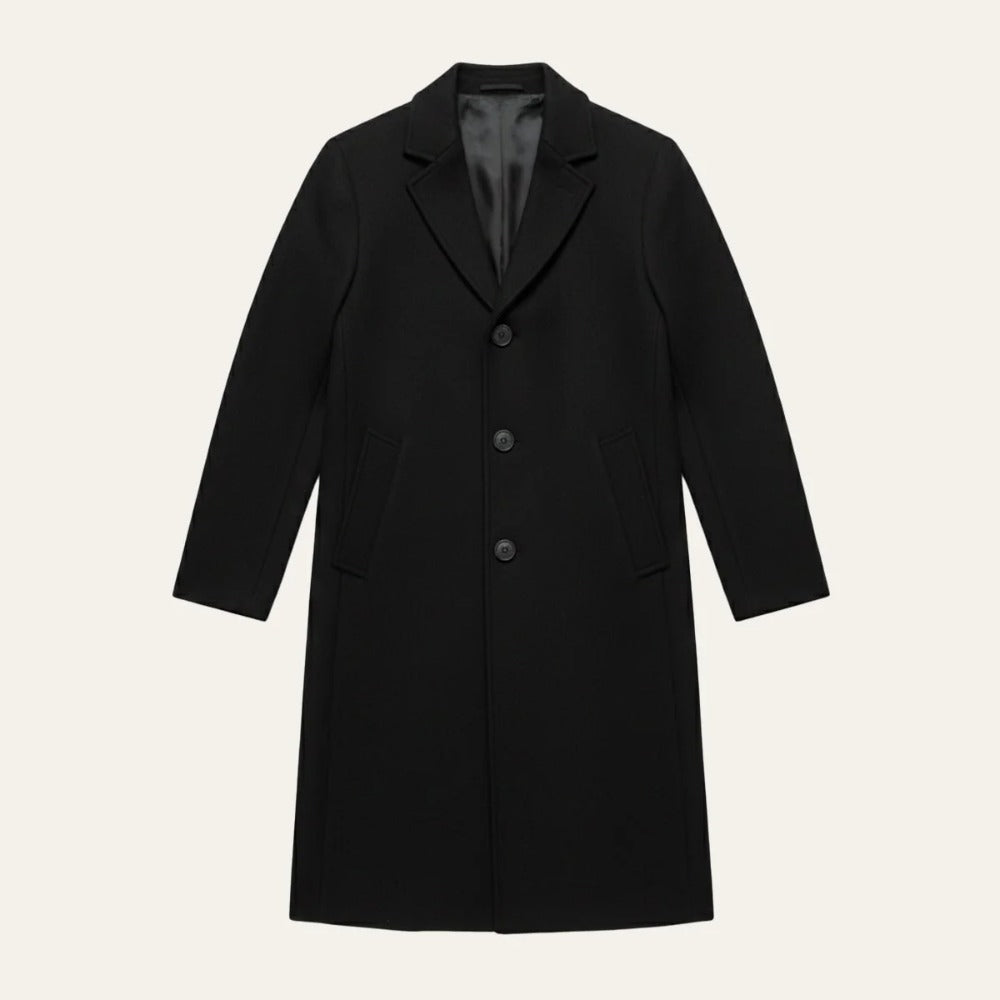 Ashford Mercer overcoat flat lay detail