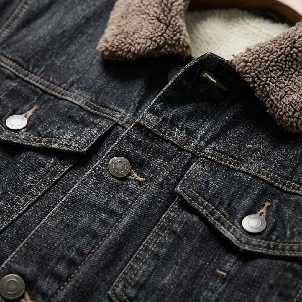 Men's Fleece Lined Denim Jacket - detail