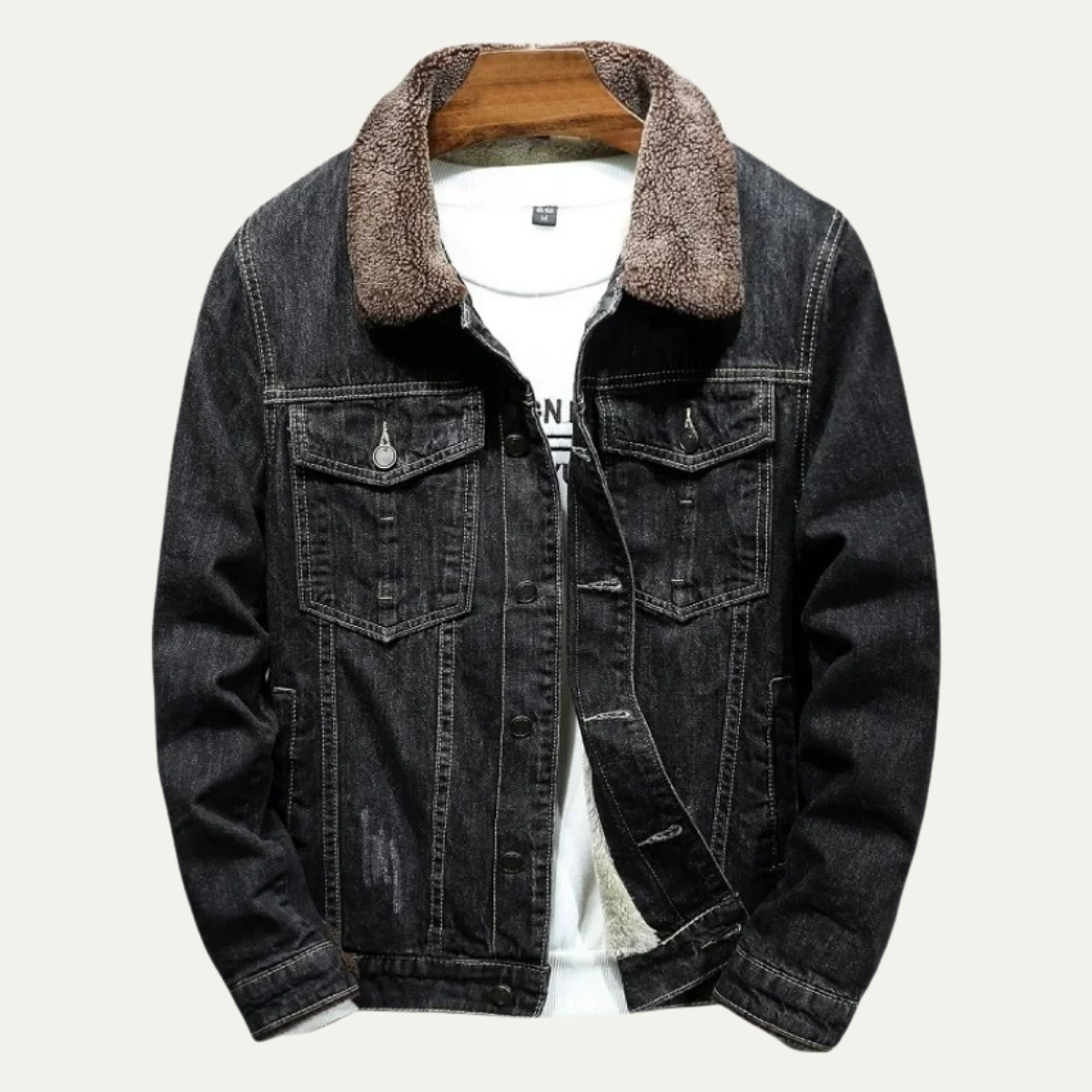 Men's Fleece Lined Denim Jacket - detail
