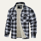 Men's Fleece Lined Plaid Jacket - detail