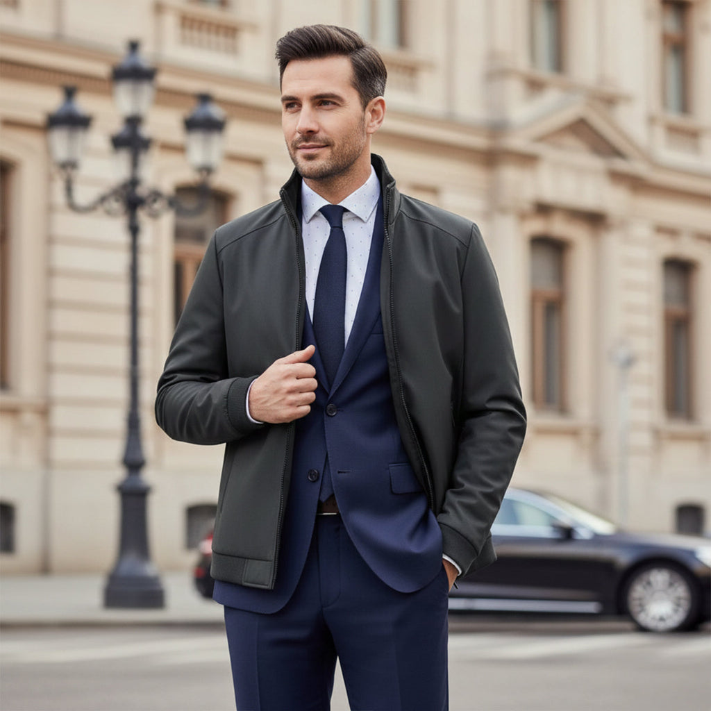 Men's Fleece-Lined Winter Jacket - on model
