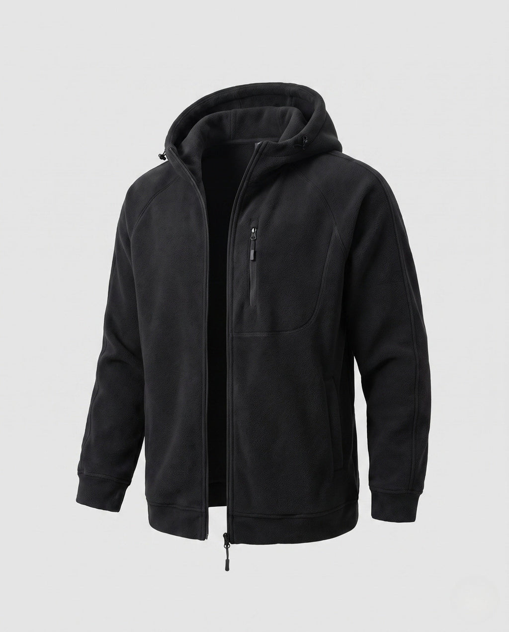 Men's fleece hoodie jacket in Black