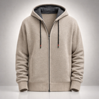 Full-Zip Fleece-Lined Knit Hoodie - studio flat lay