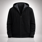 Full-Zip Fleece-Lined Knit Hoodie - studio flat lay
