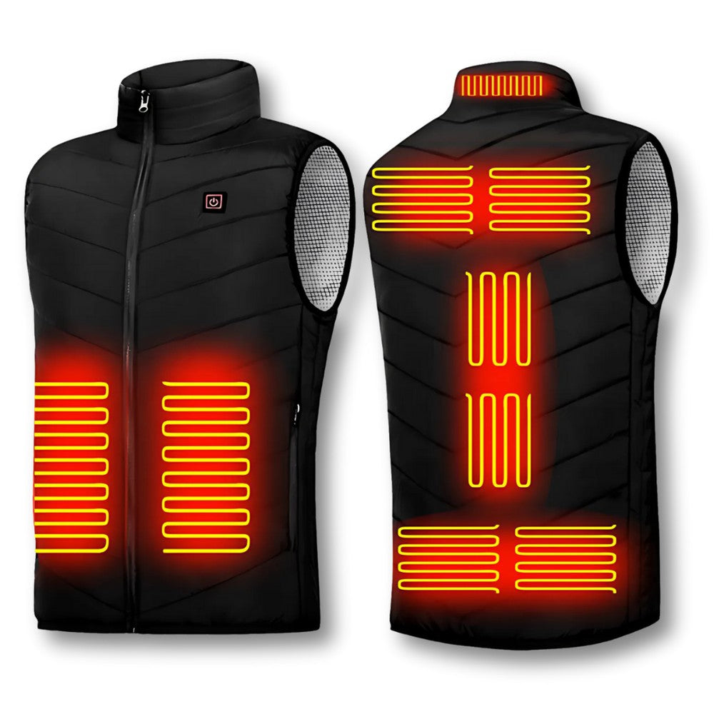 Belmooro Men's Heated Quilted Vest with Battery-Powered Warmth - Black