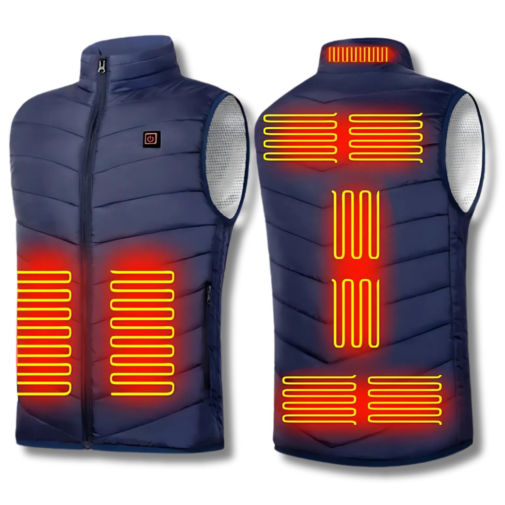 Belmooro Men's Heated Quilted Vest with Battery-Powered Warmth - Blue