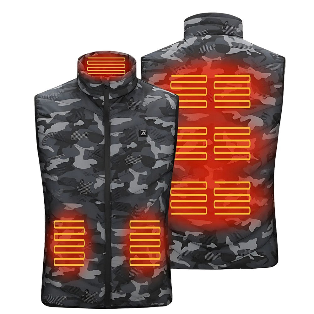 Belmooro Men's Heated Quilted Vest with Battery-Powered Warmth - Camouflage