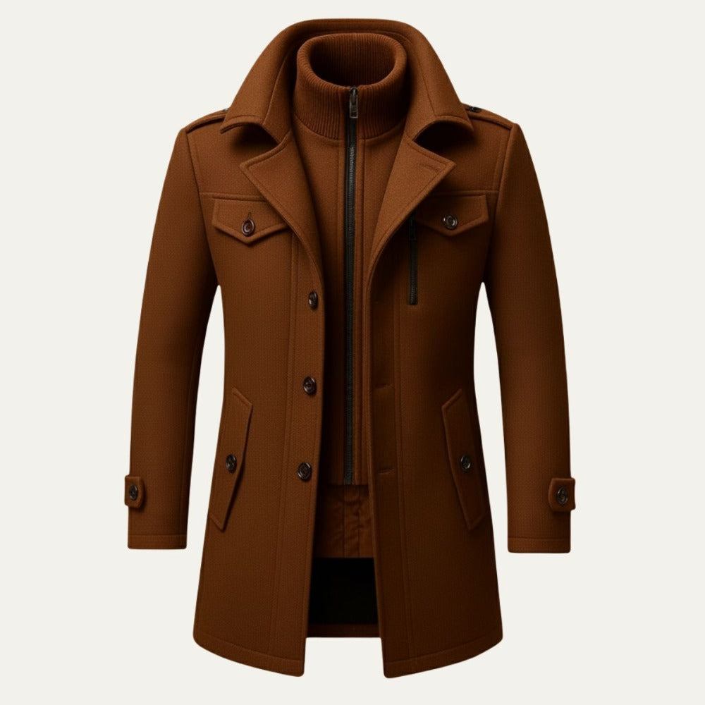 Camden Oakes insulated field coat, detail view