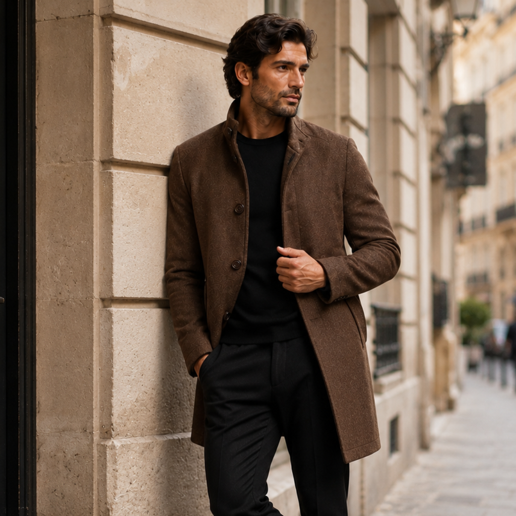 Winslow & Hart Men's Wool Blend Overcoat - detail
