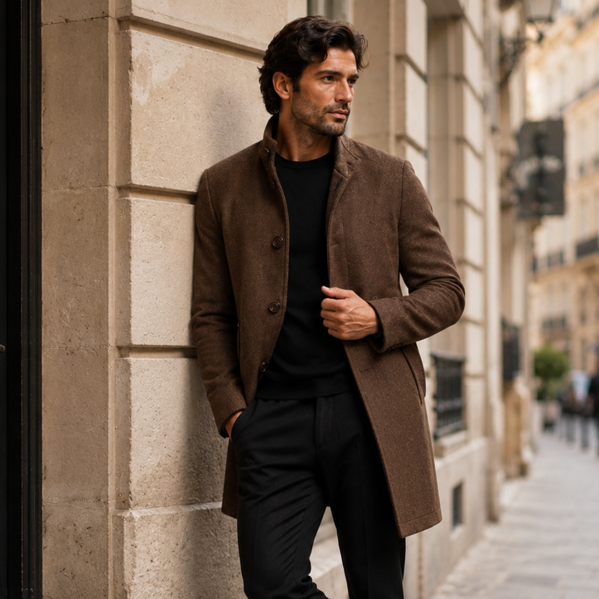 Winslow & Hart Men's Wool Blend Overcoat - detail