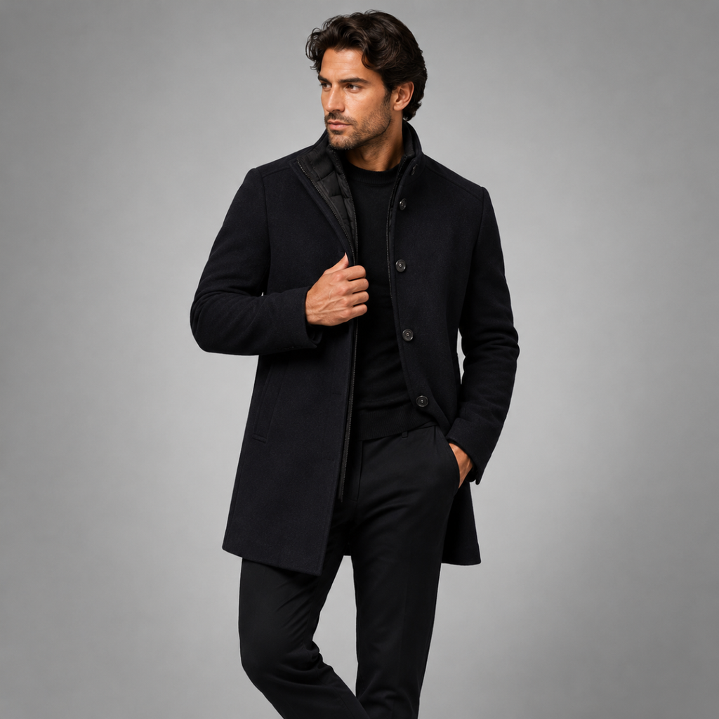 Winslow & Hart Men's Wool Blend Overcoat - detail