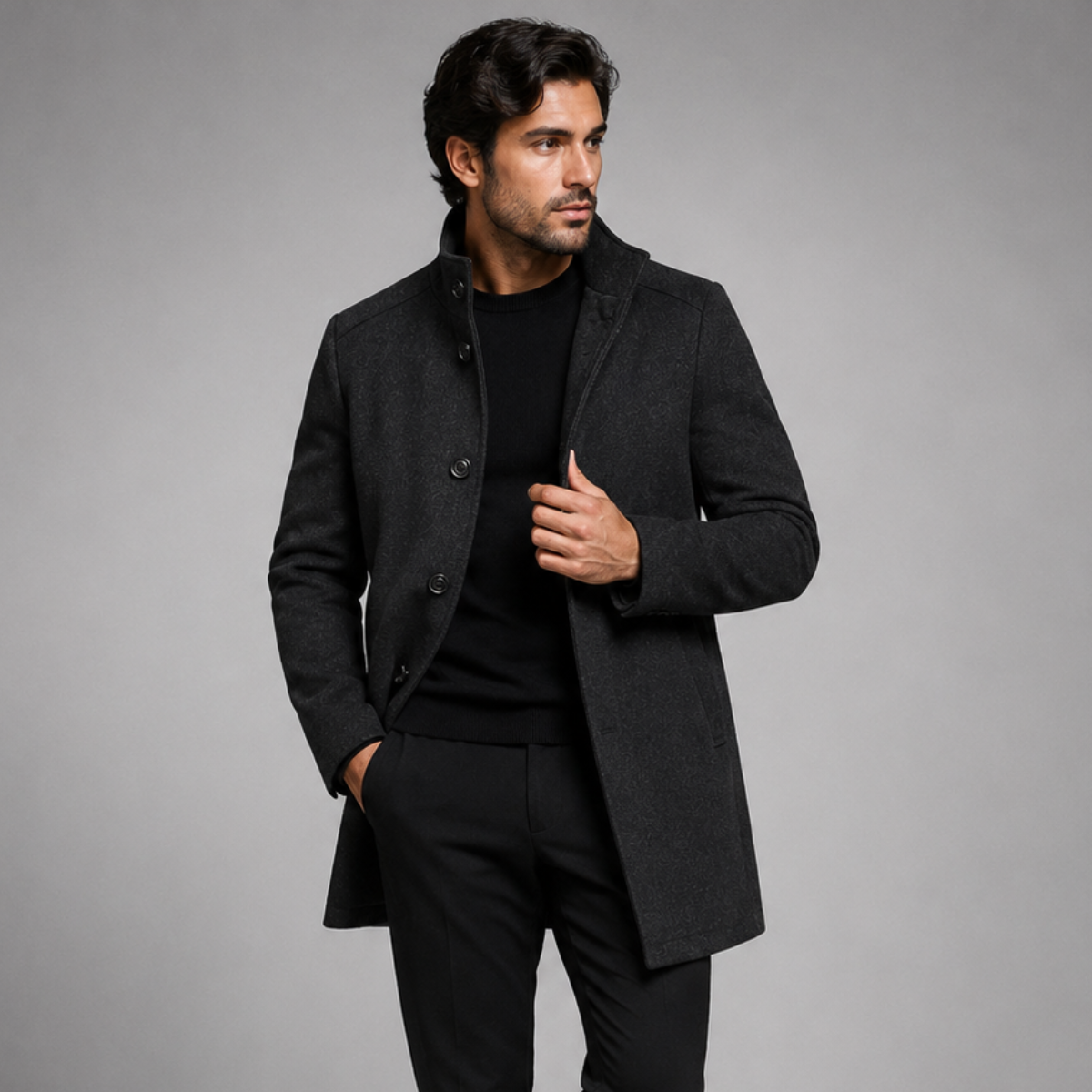 Winslow & Hart Men's Wool Blend Overcoat - detail