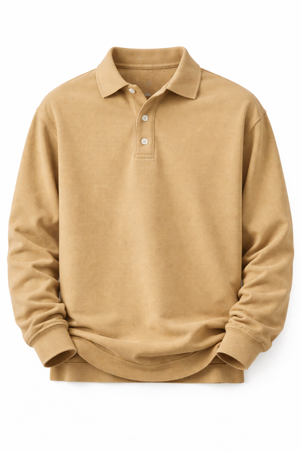 Men's Long Sleeve Polo Shirt - Khaki