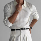 Men's Long Sleeve V-Neck Polo - detail