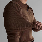 Men's Long Sleeve V-Neck Polo - detail