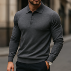 Men's Merino Wool Polo Shirt - Dark Grey