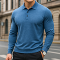 Men's Merino Wool Polo Shirt - Sky Blue