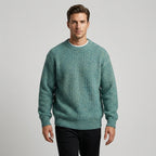 Men's Oversized Ribbed Knit Crewneck Pullover - hip pose view