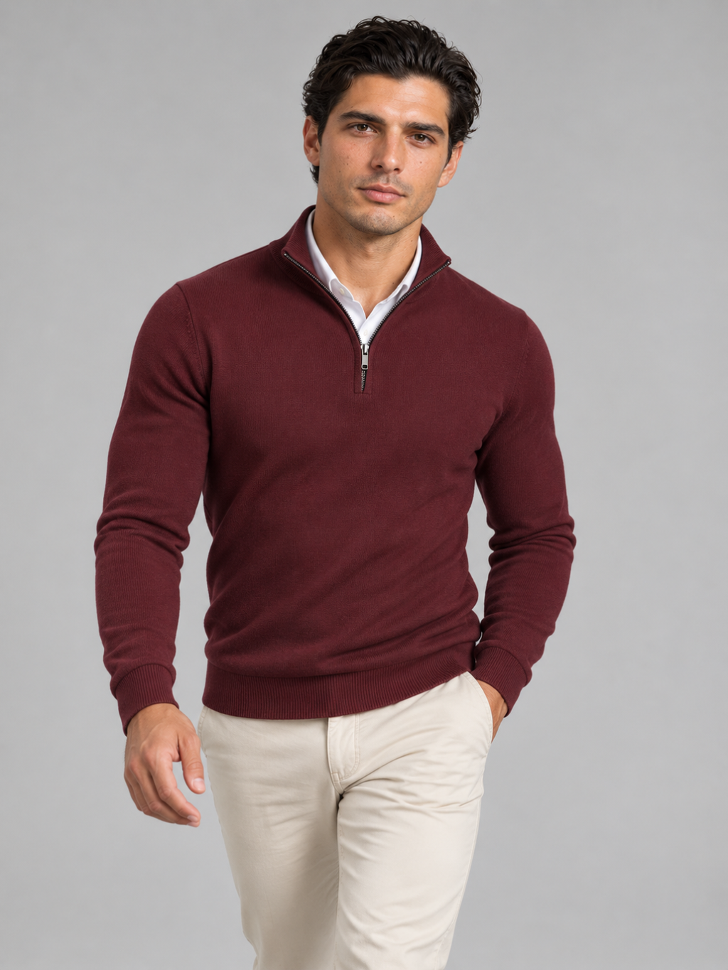 Men's Quarter-Zip Knit Pullover - detail