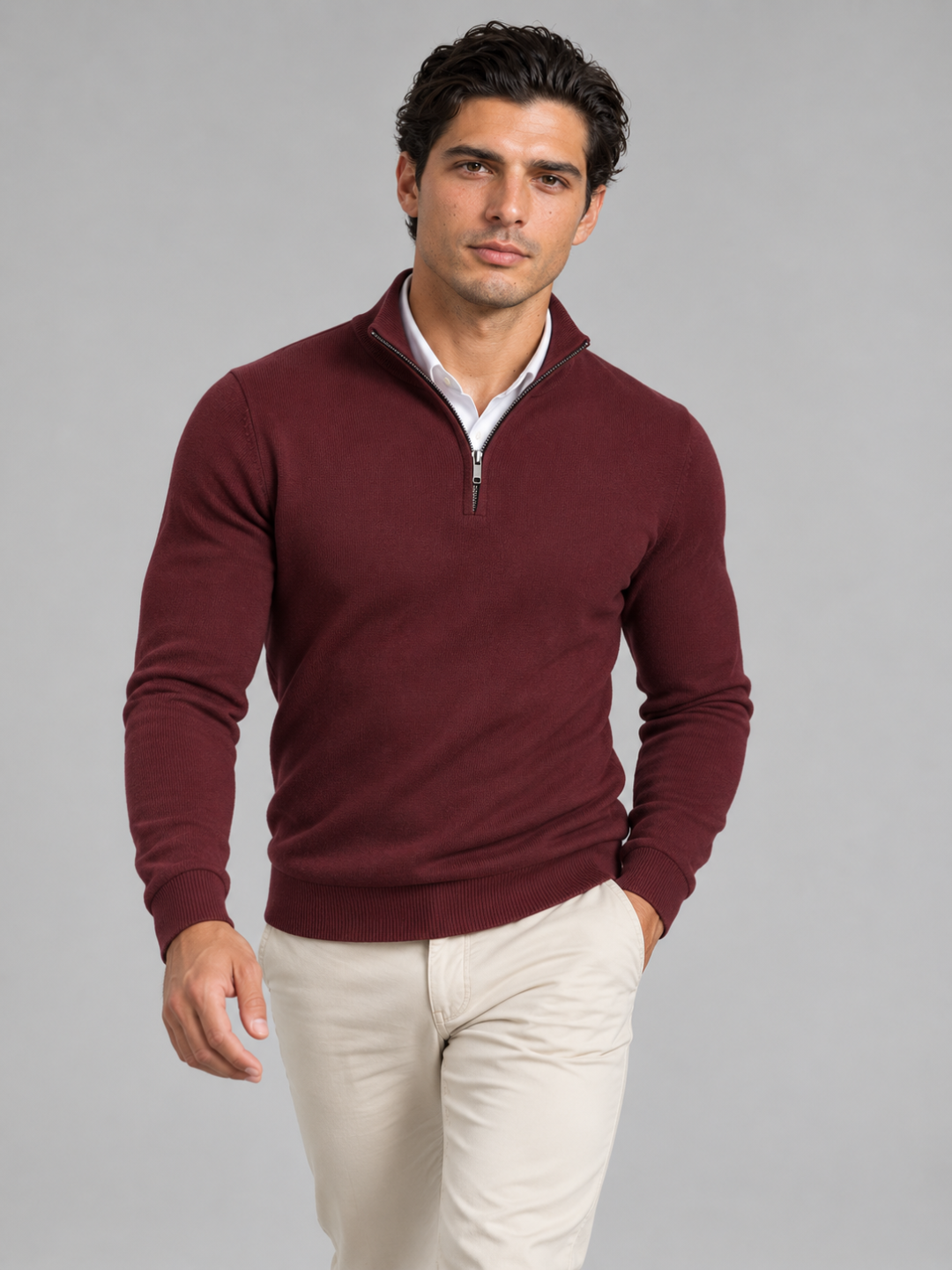 Men's Quarter-Zip Knit Pullover - detail