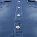 Men's denim button-down shirt, casual styling