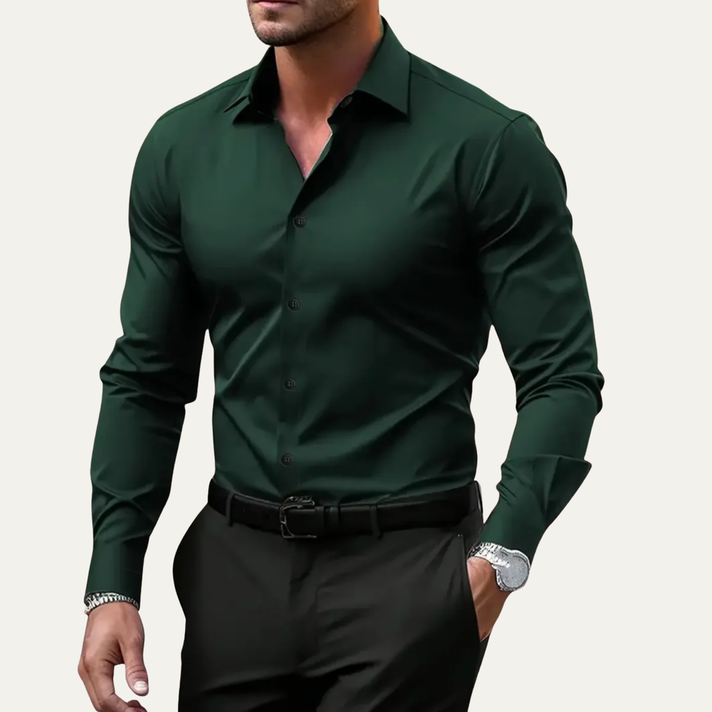 Colton & Rhodes Men's Slim Fit Stretch Dress Shirt White - detail