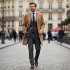 Men's Tailored Lapel Overcoat - on model