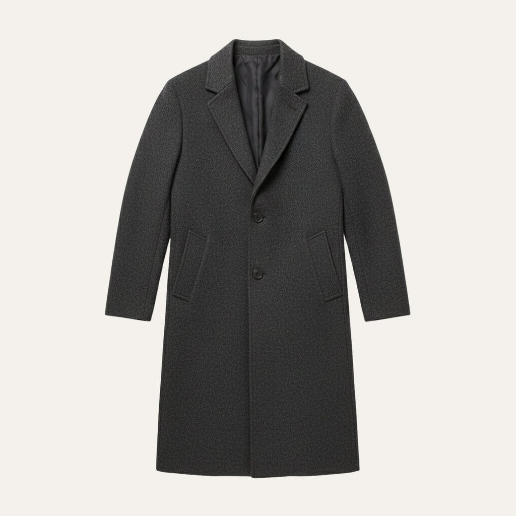 Men's Tailored Lapel Overcoat - flat lay