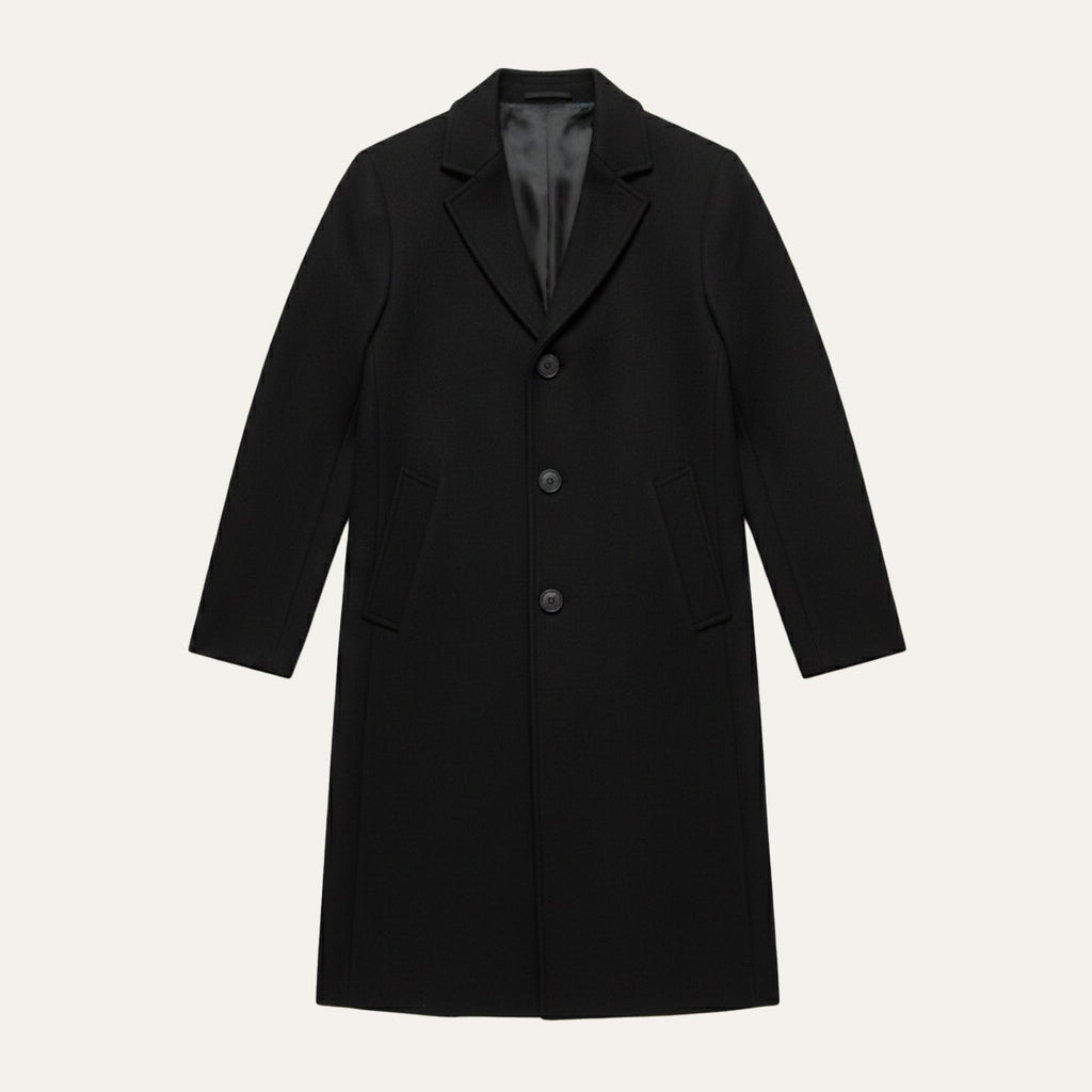 Men's Tailored Lapel Overcoat - flat lay