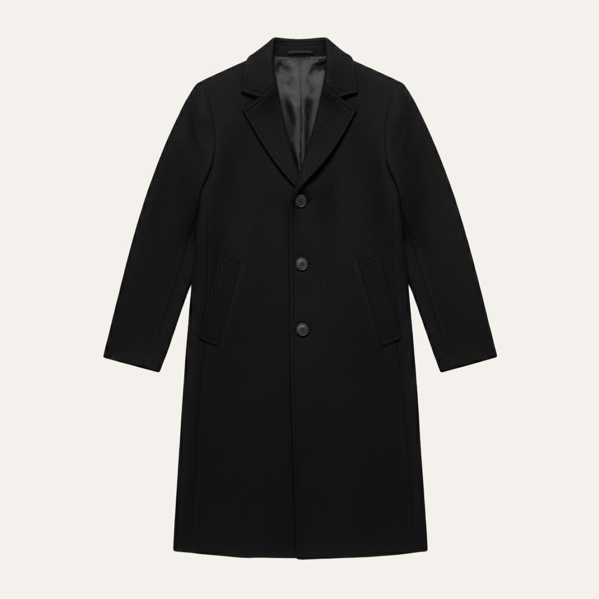 Men's Tailored Lapel Overcoat - flat lay