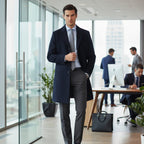 Men's Tailored Lapel Overcoat - on model