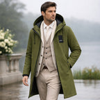 Men's Waterproof Longline Rain Jacket - Green