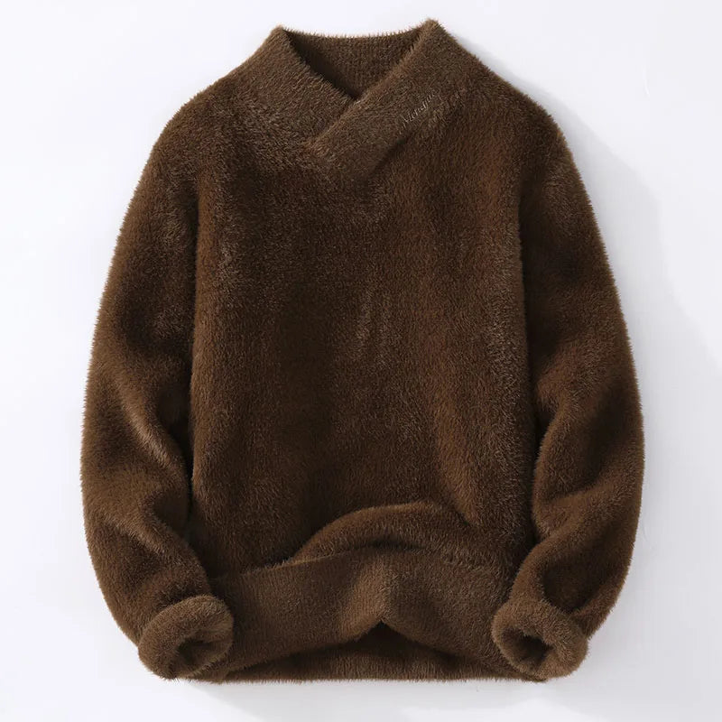 Ellsworth & Rowe Men's Wool Pullover Sweater - Brown