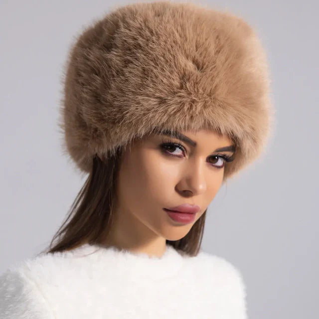 Rosie Furry Open-Top Fur Headband | Round Winter Hair Band
