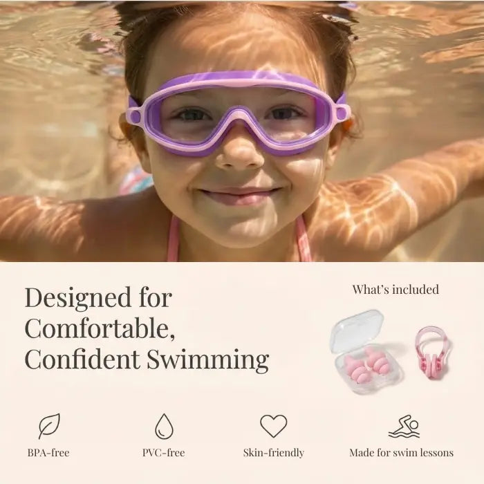 Anti-Fog Swim Goggles for Kids and Adults | Leak-Resistant Snap Strap Goggles