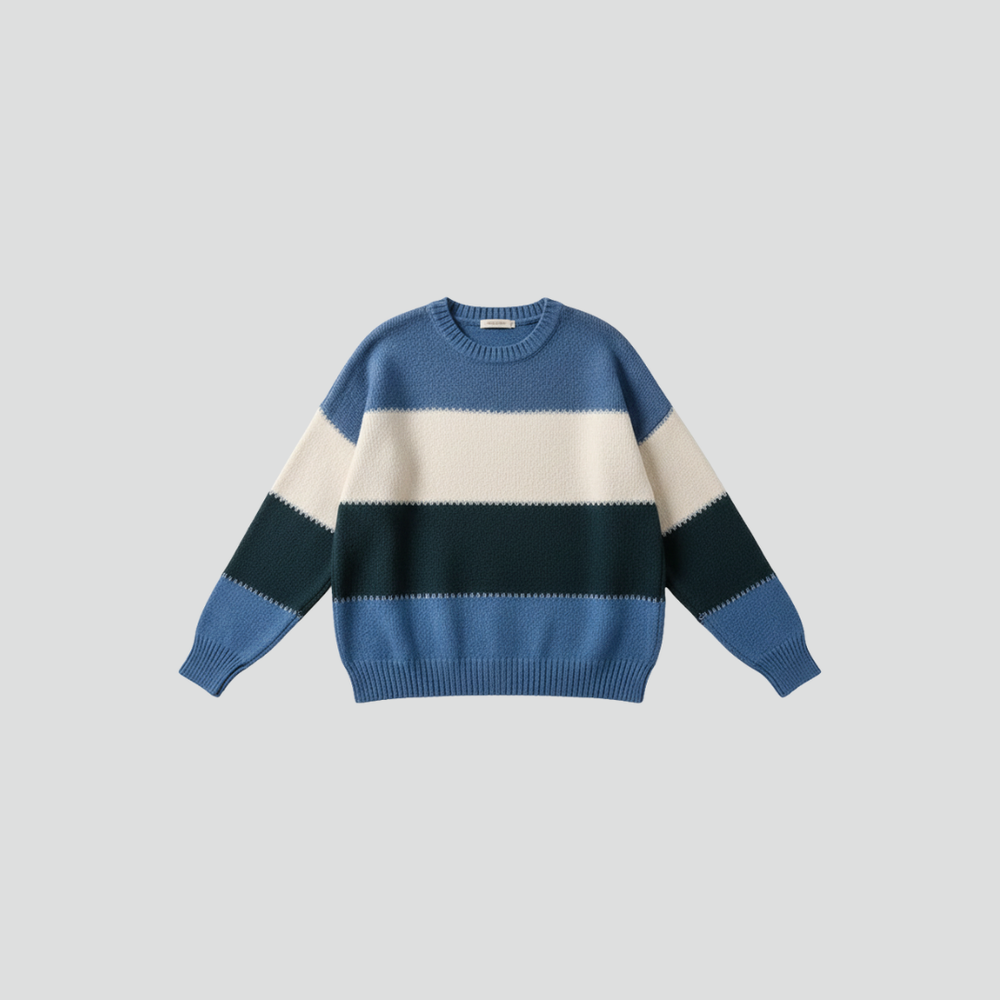Striped Colorblock Knit Sweater