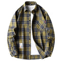 Men's Long Sleeve Grid Flannel Shirt | Breathable Tailored Fit Casual Shirt