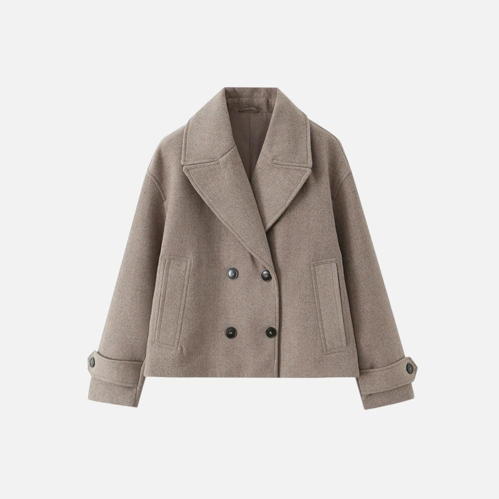 Women's Double-Breasted Trench Jacket - Khaki