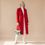 Women's Double-Breasted Wool-Blend Midi Coat