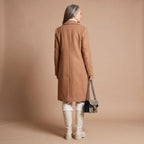Women's Double-Breasted Wool-Blend Midi Coat