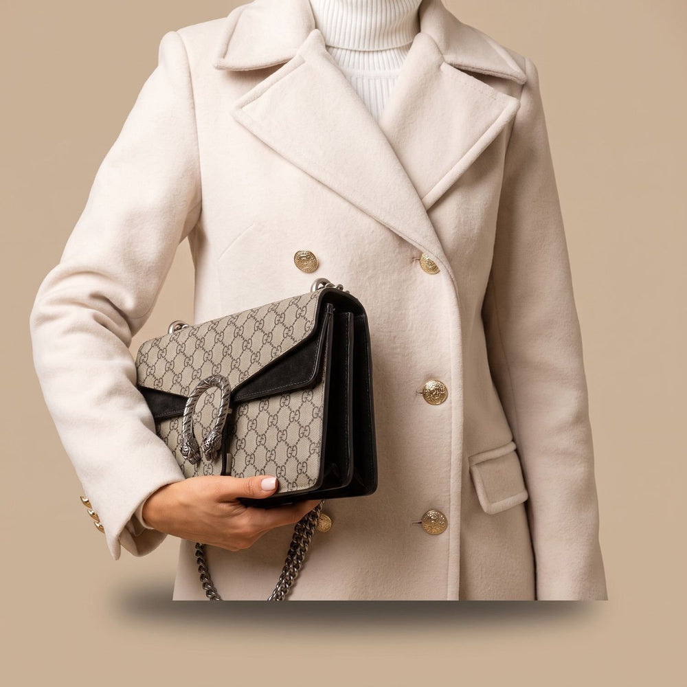 Women's Double-Breasted Wool-Blend Midi Coat